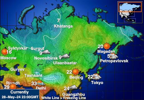 Русия Температурна карта за времето 