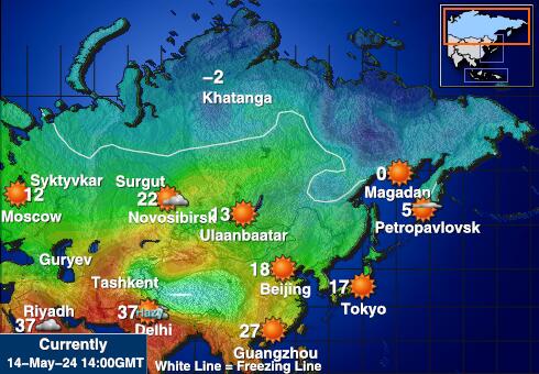 Russland Været temperatur kart 