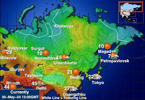 Venäjä Sää lämpötila kartta 