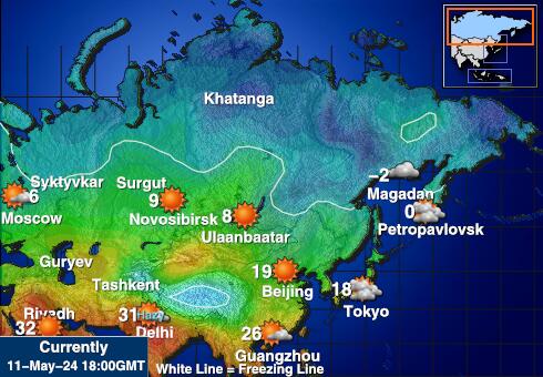 Росія Карта температури погоди 