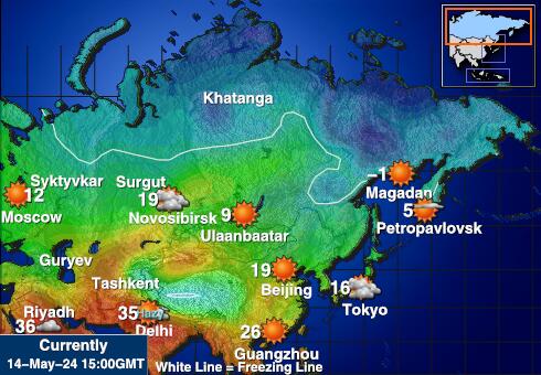 Rosja Temperatura Mapa pogody 