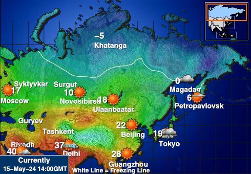 Russia Mapa temperatura Tempo 