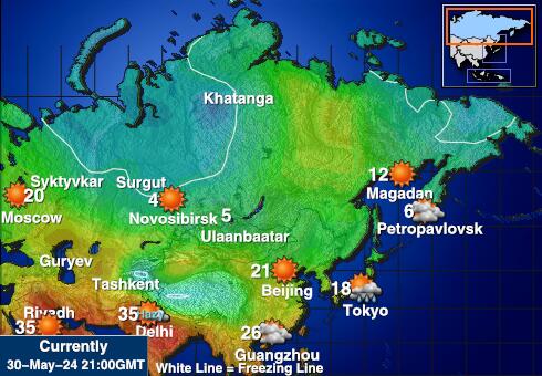 روسيا خريطة درجة حرارة الطقس 