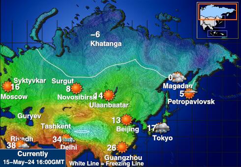 روس موسم درجہ حرارت کا نقشہ 