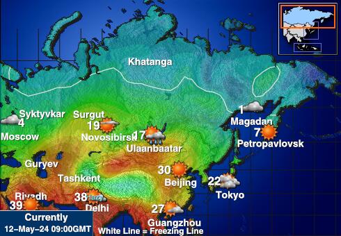 Ρωσία Θερμοκρασία Καιρός χάρτη 