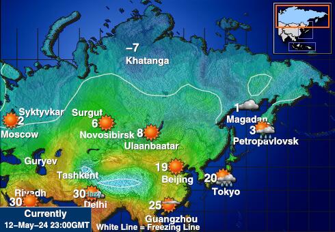 Russland Wetter Temperaturkarte 