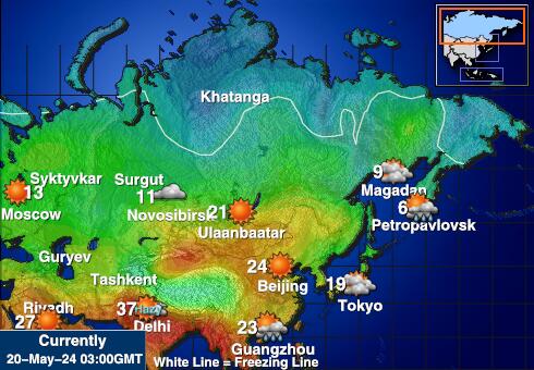 Rusija Vreme Temperatura Zemljevid 
