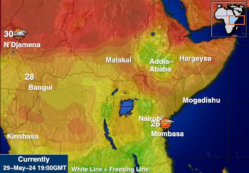 Руанда Температурна карта за времето 