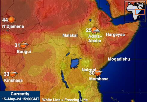 Руанда Временска прогноза, Температура, Карта 