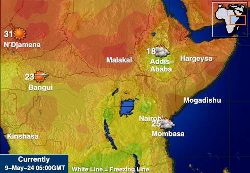 Rwanda Weather Temperature Map 