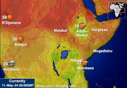 Rwanda Været temperatur kart 