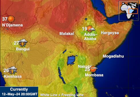 Rwanda Peta suhu cuaca 