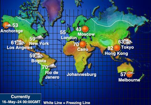 Самоа Температурна карта за времето 