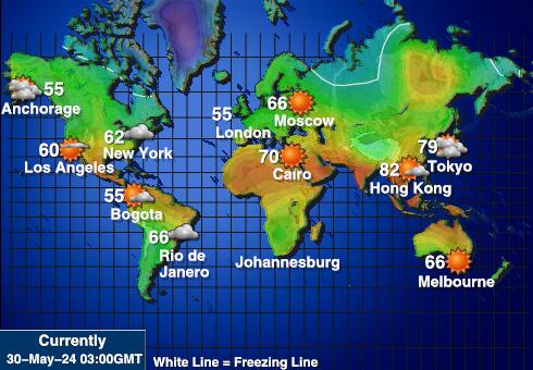 Самоа Карта погоды Температура 