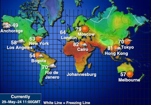 Samoa Peta suhu cuaca 