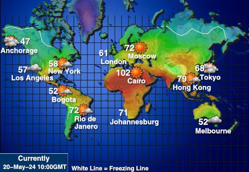 Samoa Bản đồ nhiệt độ thời tiết 
