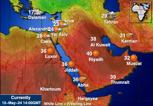 Arabie Saoudite Carte des températures de Météo 