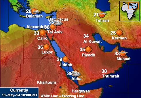 Саудовская Аравия Карта погоды Температура 