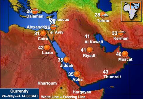 Saudi Arabia Bản đồ nhiệt độ thời tiết 