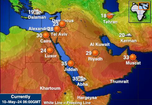 Saudi-Arabia Sää lämpötila kartta 