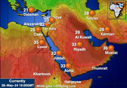 Саудівська Аравія Карта температури погоди 