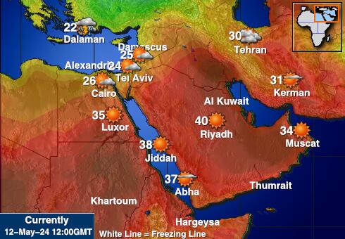 Σαουδική Αραβία Θερμοκρασία Καιρός χάρτη 