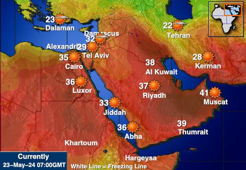Σαουδική Αραβία Θερμοκρασία Καιρός χάρτη 