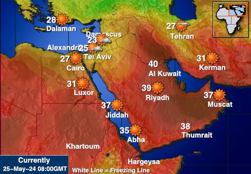 Саудовская Аравия Карта погоды Температура 