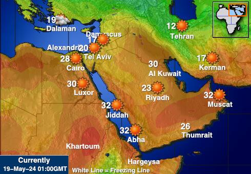 Arabia Saudita Mapa de temperatura Tiempo 