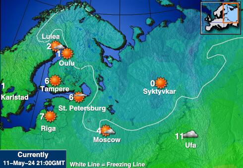 سربیا موسم درجہ حرارت کا نقشہ 