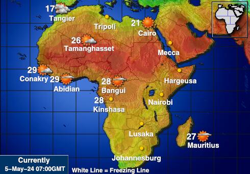 Seychely Mapa počasí teplota 