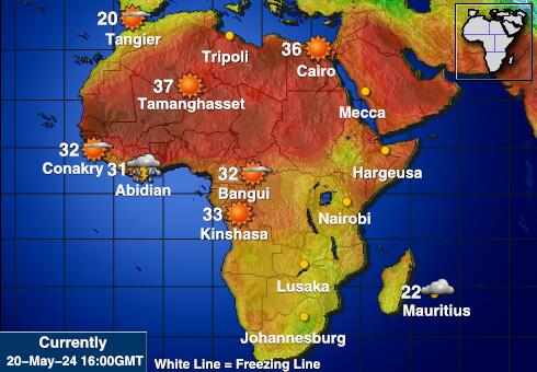 Seychelles Carte des températures de Météo 