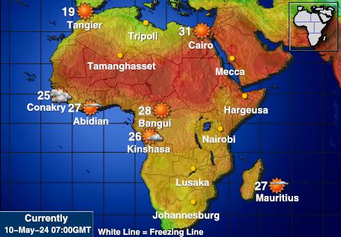 Сейшельські острови Карта температури погоди 