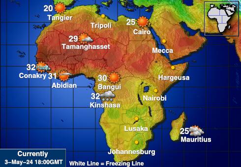 Seychellen Weer temperatuur kaart 