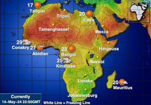Seychelles Mapa temperatura Tempo 