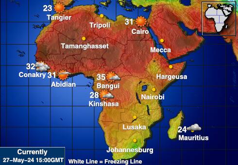 Seychely Mapa teplôt počasia 