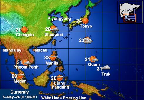 سنغافورة خريطة درجة حرارة الطقس 