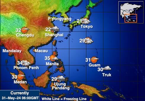 Сингапур Карта погоды Температура 