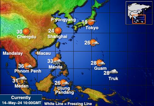 Singapore Været temperatur kart 