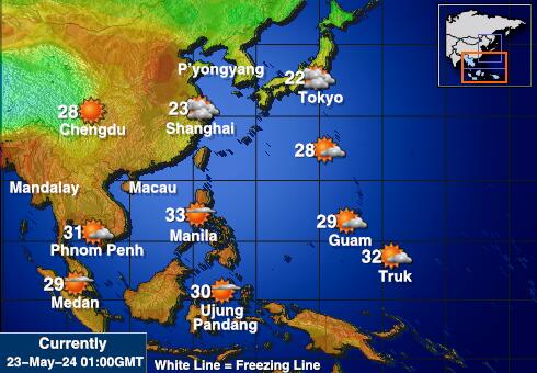 Σιγκαπούρη Θερμοκρασία Καιρός χάρτη 