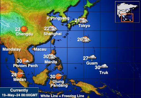 Singapur Harta temperaturii vremii 
