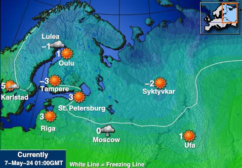 سلوفينيا خريطة درجة حرارة الطقس 