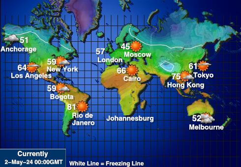 Solomon Islands Mapa temperatura Tempo 