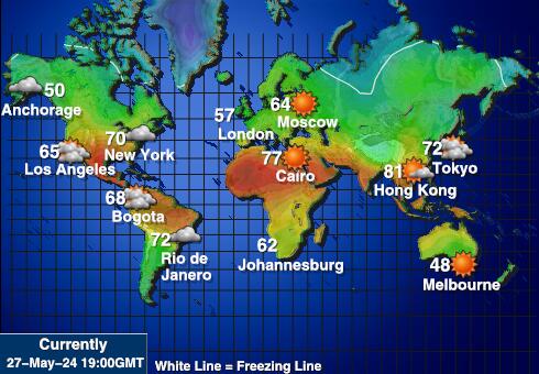 ソロモン諸島 天気温度マップ 