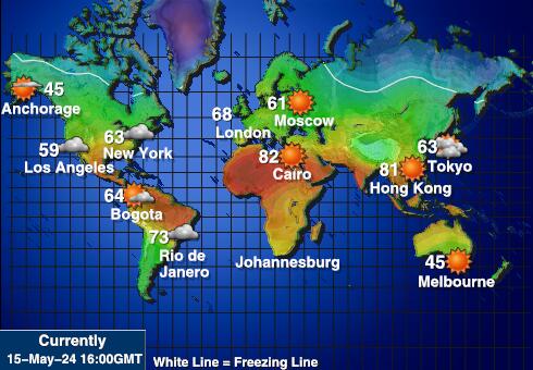 Salamon-szigetek Időjárás hőmérséklet térképen 