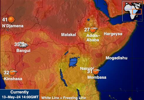 Сомалі Карта температури погоди 