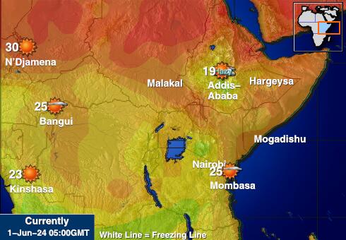 Somalia Sää lämpötila kartta 