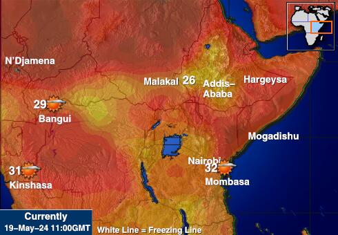 Somalia Mapa de temperatura Tiempo 