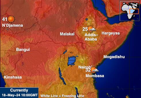 Сомали Карта погоды Температура 