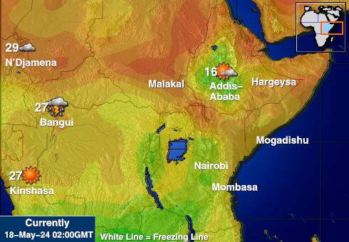 Somalia Mapa temperatura Tempo 